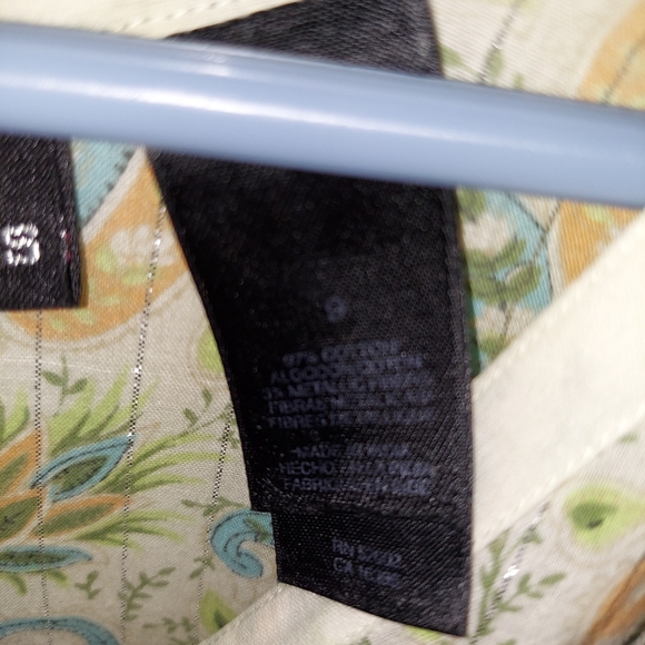 DKNY ~ Y2K Pastel Paisley Metallic Thread Blouse – Size 9 - Picture 3 of 11